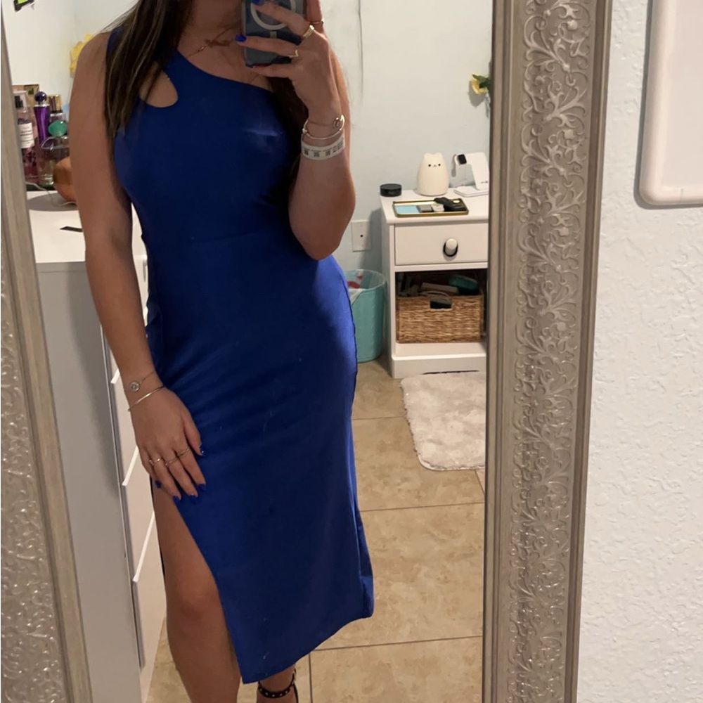 Royal blue slip dress